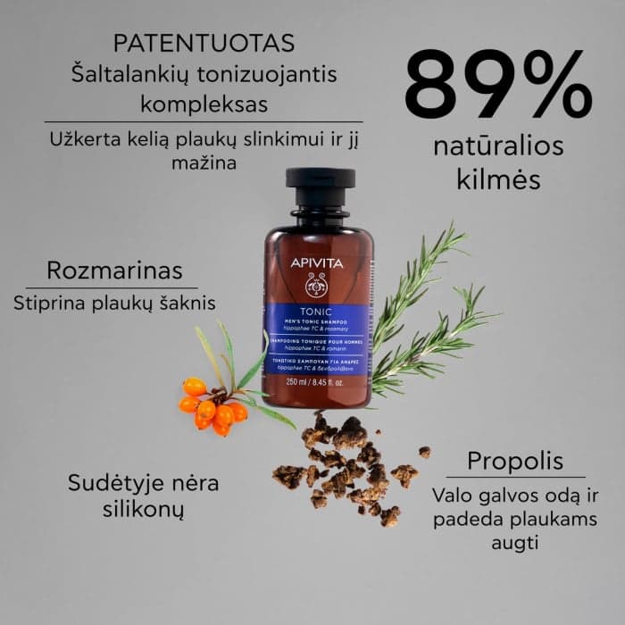 APIVITA tonizuojamasis šampūnas vyrams, 250 ml-2