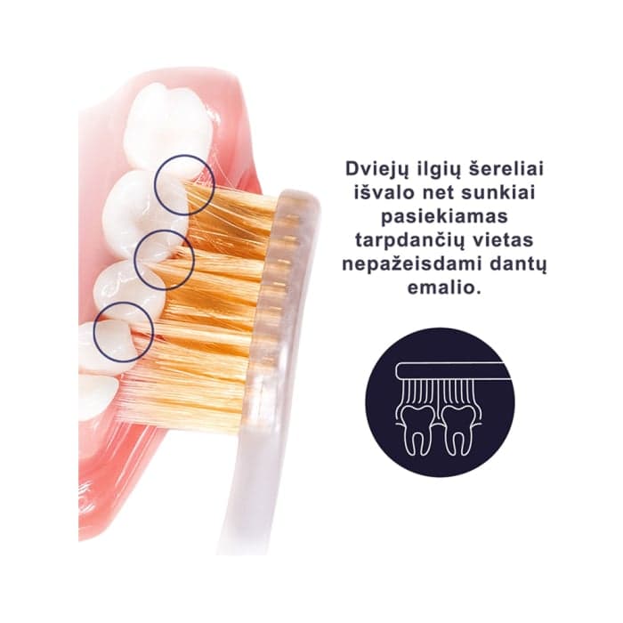 ROYAL DENTA dantų šepetėliai su aukso šereliais SOFT GOLD, 4 vnt.-1