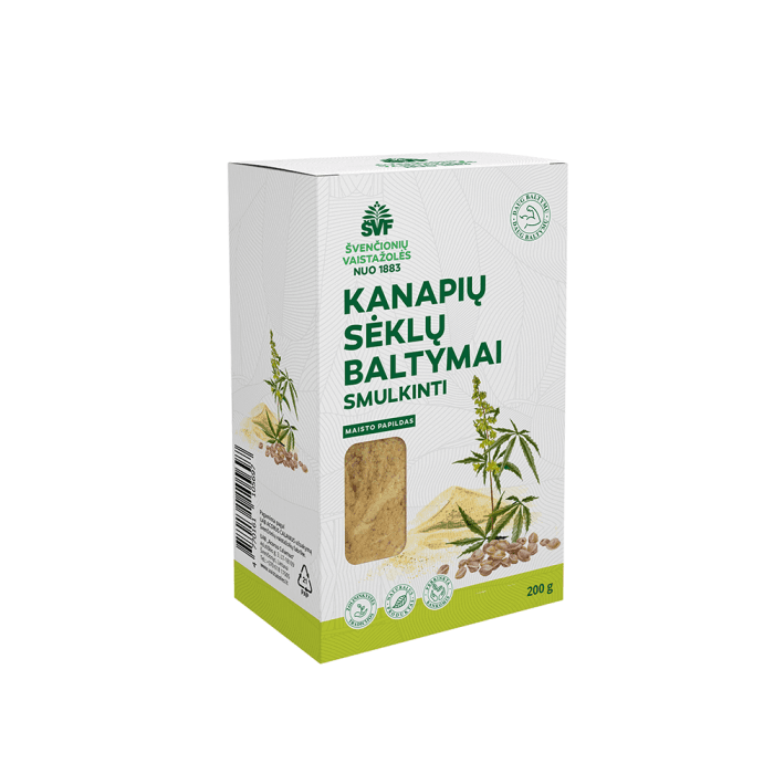 ŠVENČIONIŲ VAISTAŽOLĖS Kanapių sėklų baltymai, 200 g