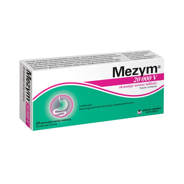 Mezym 20000 V, Skrandyje neirios tabletės, N20