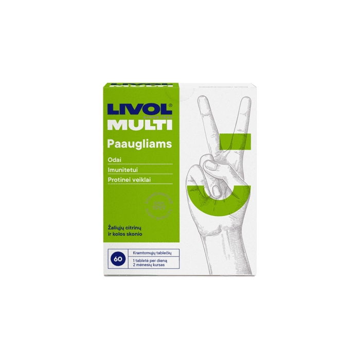 LIVOL MULTI paaugliams, 60 kramtomųjų tablečių-1