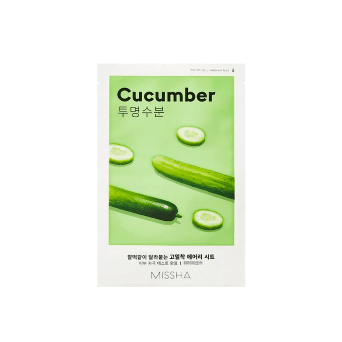 MISSHA lakštinė veido kaukė su agurkų ekstraktu Airy Fit Sheet Mask Cucumber, 19 g