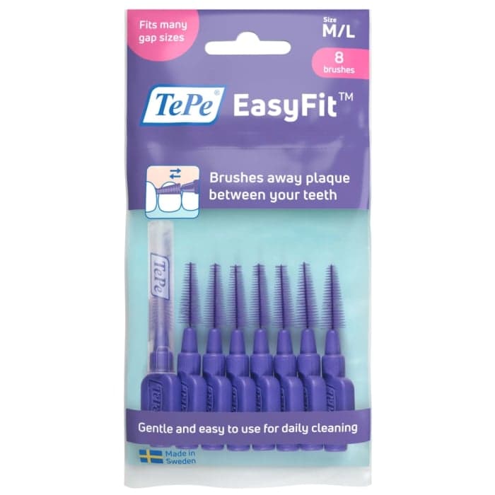TEPE, tarpdančių šepetėliai EASYFIT, dydis M/L, 6 vnt.