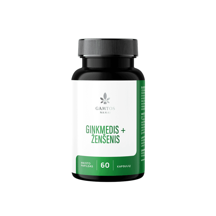 GAMTOS NAMAI ginkmedis + ženšenis, 60 kapsulių