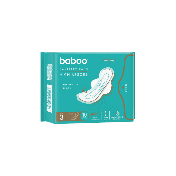 BABOO higieniniai paketai, 10 vnt, 3 dydis, 10 vnt.