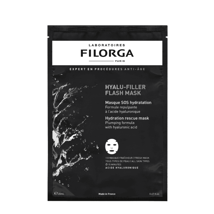 FILORGA lakštinė veido kaukė brandžiai, dehidratuotai odai HYALU-FILLER FLASH MASK, 1 vnt., 1 vnt.