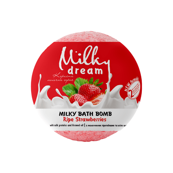 MILKY DREAM, Vonios burbulas Milky Prinokusios braškės, 100 g