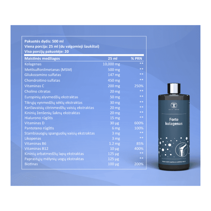 SAPIENS D FORTE KOLAGENAS, apelsinų skonio, 500 ml-2