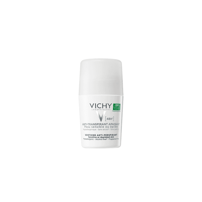 VICHY rutulinis dezodorantas antiperspirantas jautriai odai, bekvapis, 50 ml