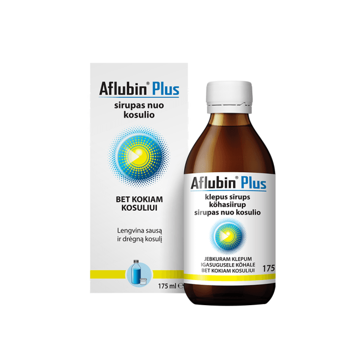 AFLUBIN PLUS sirupas nuo kosulio, nuo 3 m., 175 ml