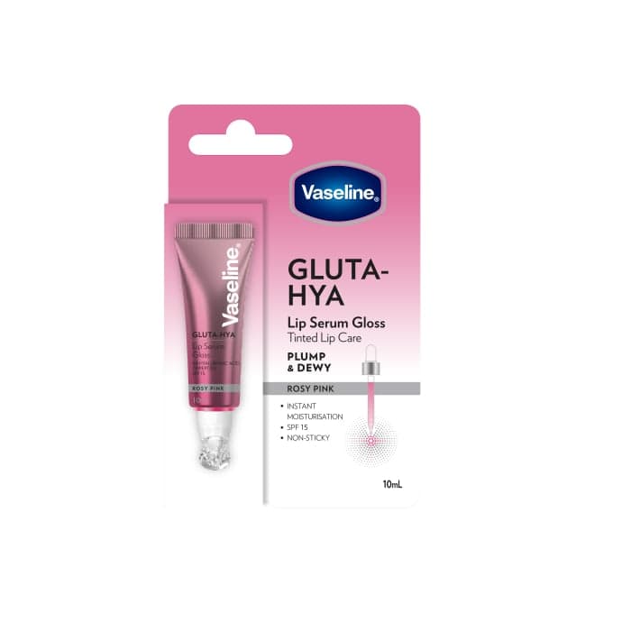 VASELINE, lūpų blizgesys su serumu, ROSY PINK, 10 ml