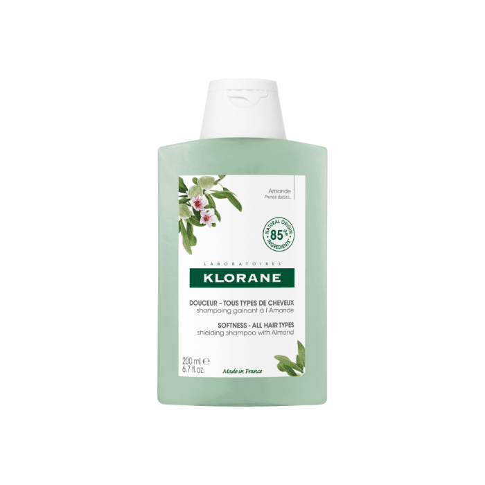 KLORANE šampūnas su migdolų ekstraktu ploniems, silpniems plaukams  ALMOND, 200 ml