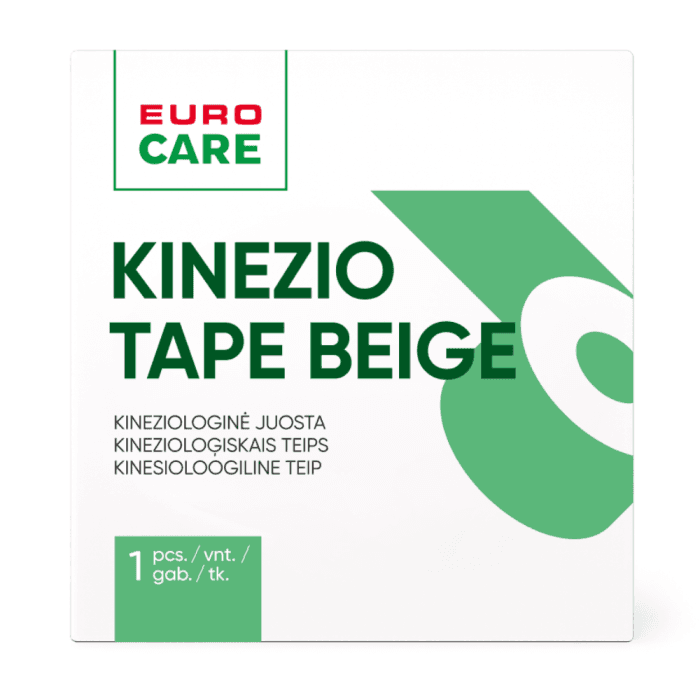 EUROCARE, kineziologinė juosta, smėlio sp., 5cm x 5m, 1 vnt.