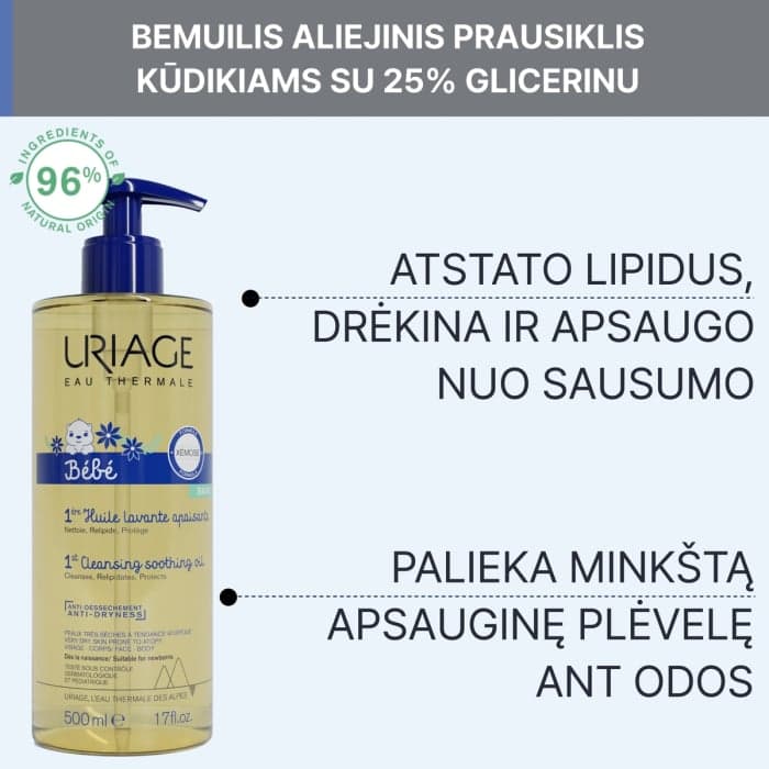 URIAGE aliejinis prausiklis BABY 1ERE HUILE, 500 ml-2