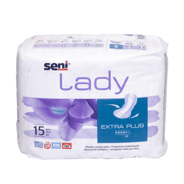 SENI LADY įklotai nelaikantiems šlapimo  EXTRA PLUS, 15 vnt.