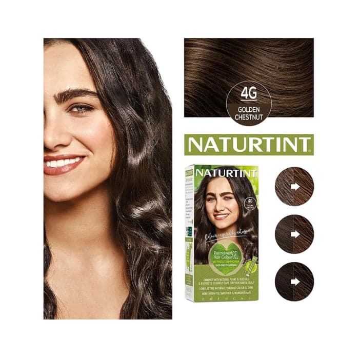 NATURTINT ilgalaikiai plaukų dažai be amoniako NATURALLY BETTER, 4G GOLDEN CHESTNUT, bekvapiai, 170 ml-1