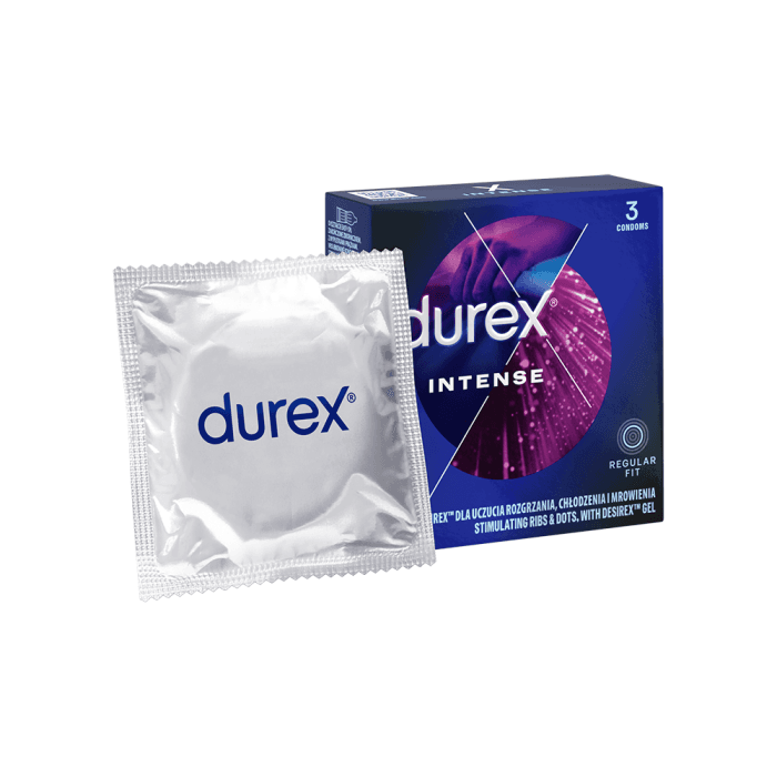 DUREX stimuliuojamieji prezervatyvai INTENSE, 56 mm, 3 vnt.-1
