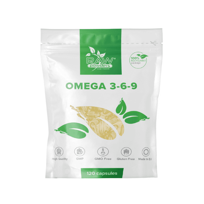 RAW POWDERS OMEGA 3-6-9, 120 minkštų kapsulių