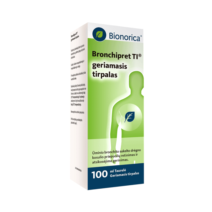 Bronchipret TI, 150mg+15mg/g, 100 ml ir dozavimo taurelė, Geriamasis tirpalas, N1-1