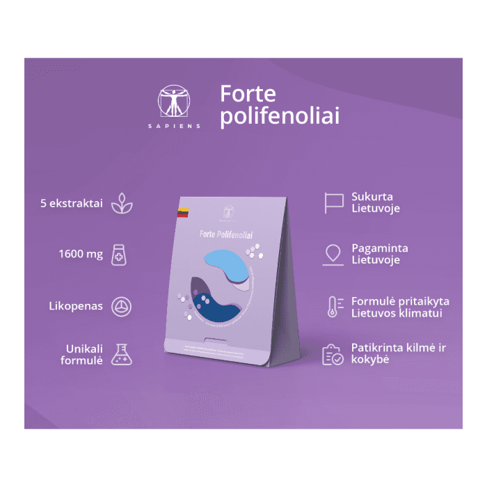 SAPIENS FORTE POLIFENOLIAI, 30 minkštų kapsulių-1