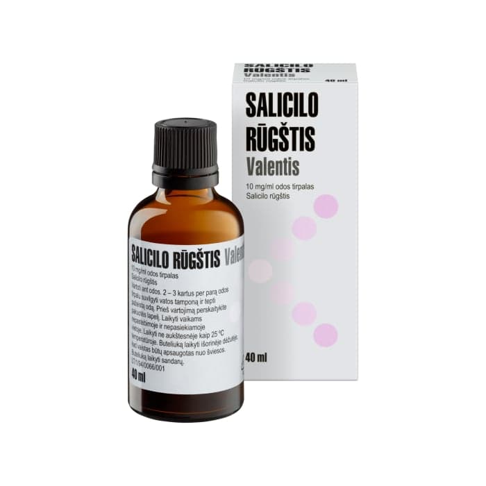 Salicilo rūgštis 1%, 10mg/ml, 40 ml, odos tirpalas, N1