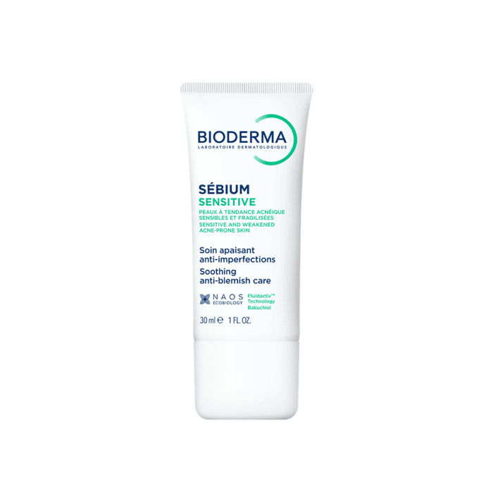 BIODERMA raminantis kremas į spuogus linkusiai jautriai ir susilpnėjusiai odai, Sébium Sensitive, 30 ml