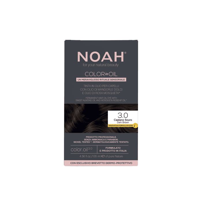 NOAH, aliejiniai plaukų dažai COLOR IN OIL 3.0 DARK BROWN, 135 ml