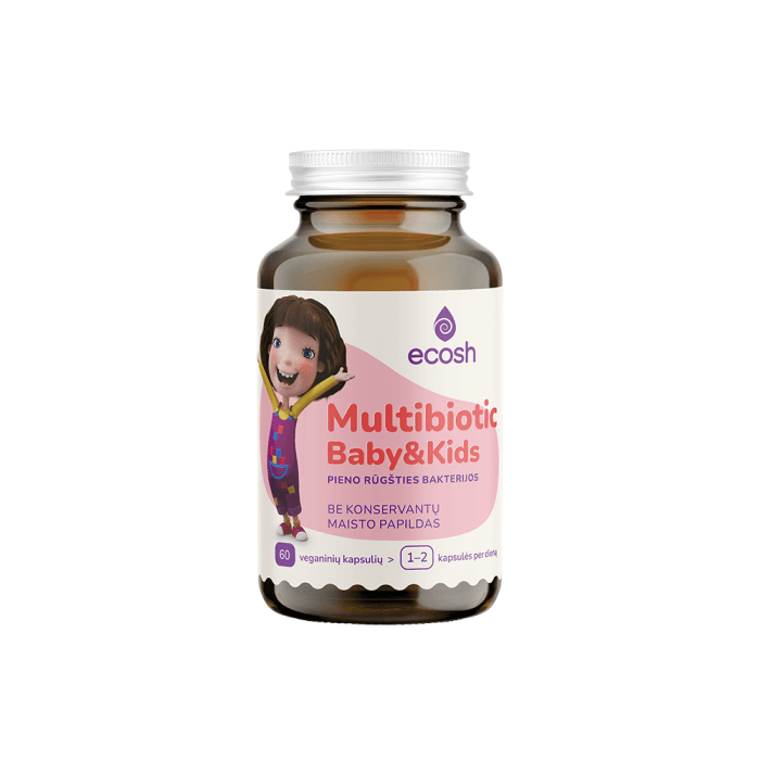 ECOSH KAKĖ MAKĖ Multibiotic Baby&Kids, 60 kapsulių