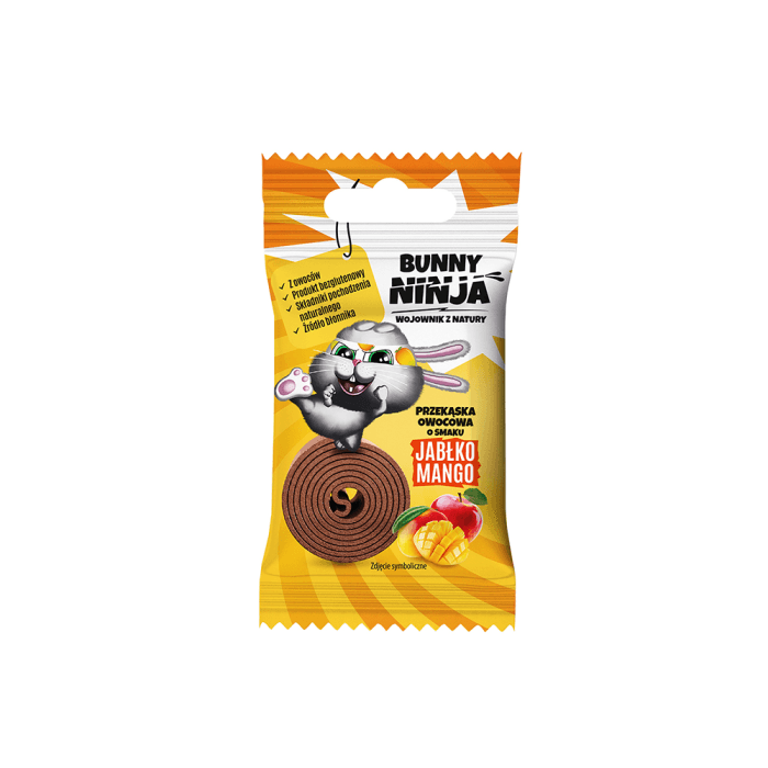 YUMYUM obuolių ir mangų juostelė BUNNY NINJA, 15 g