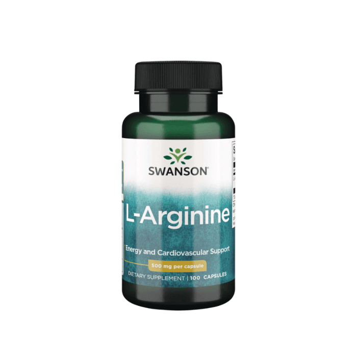 L-ARGININAS 500 MG, 100 kapsulių