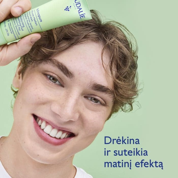CAUDALIE veido kremas blizgėti linkusiai odai VINOPURE MOISTURIZING MATTIFYING FLUID, 60 ml-1
