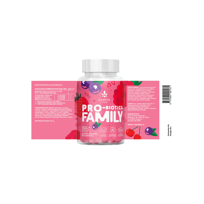 GAMTOS NAMAI guminukai PRO-BIOTICS FAMILY, 60 guminukų-1