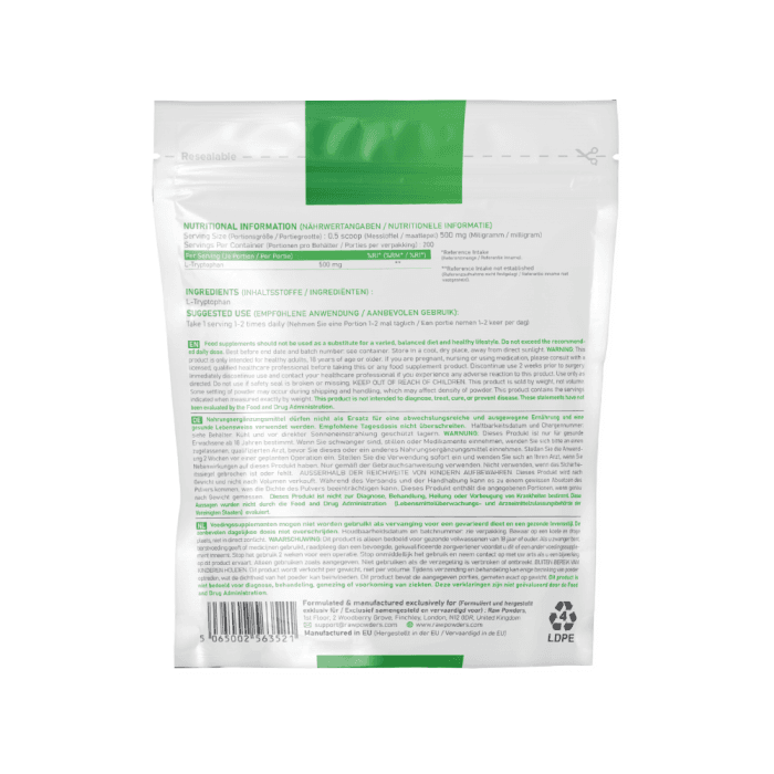 RAW POWDERS L-TRIPTOFANAS, 100 g-1