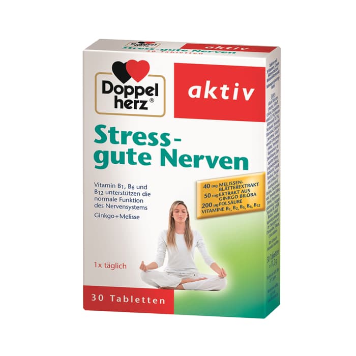 DOPPELHERZ ACTIV STRESS-GUTE NERVEN, 30 dengtų tablečių