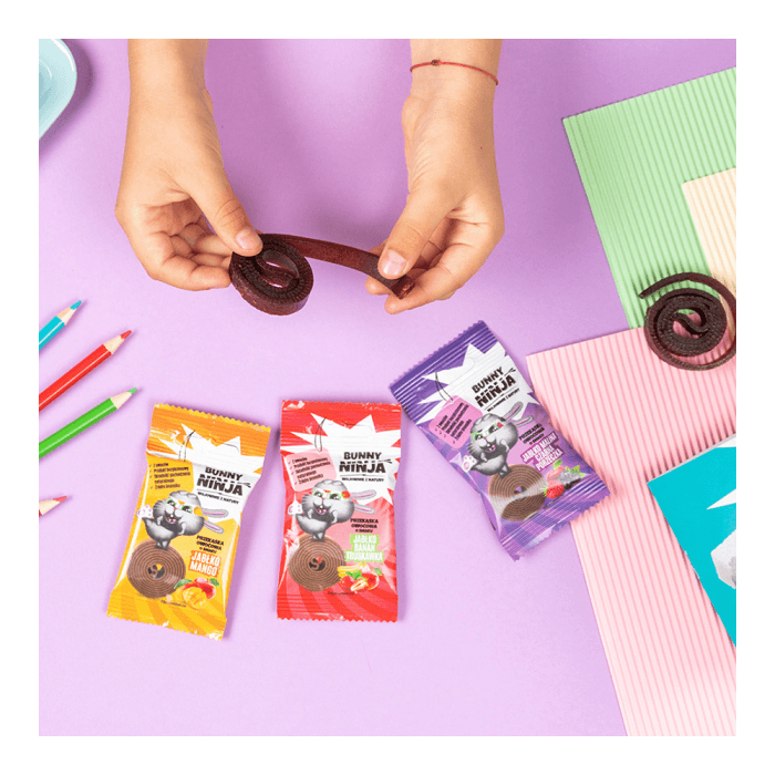 YUMYUM obuolių ir mangų juostelė BUNNY NINJA, 15 g-1