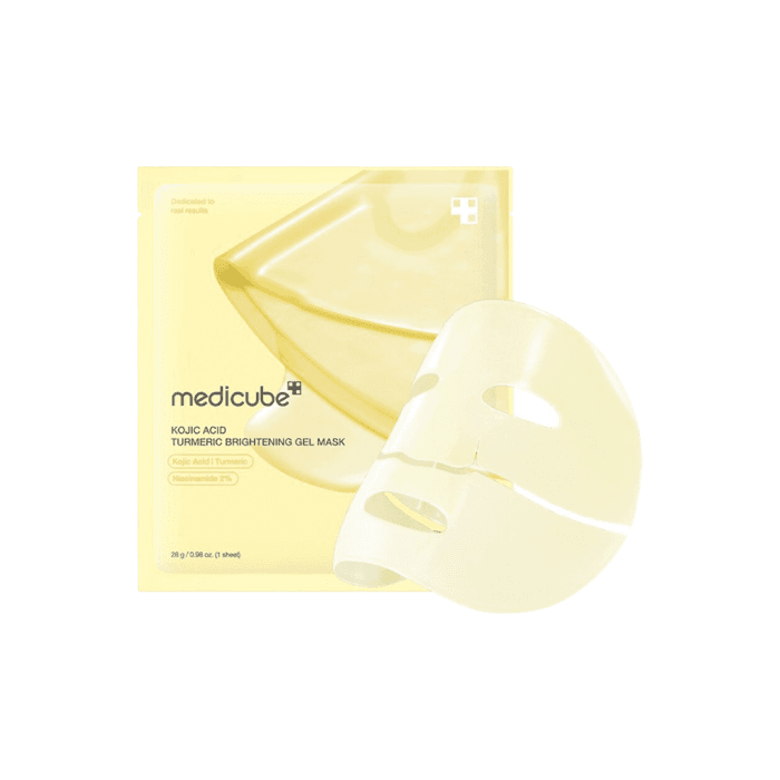 MEDICUBE veido kaukė KOJIC ACID TURMERIC BRIGHTENING GEL MASK, 1 vnt.