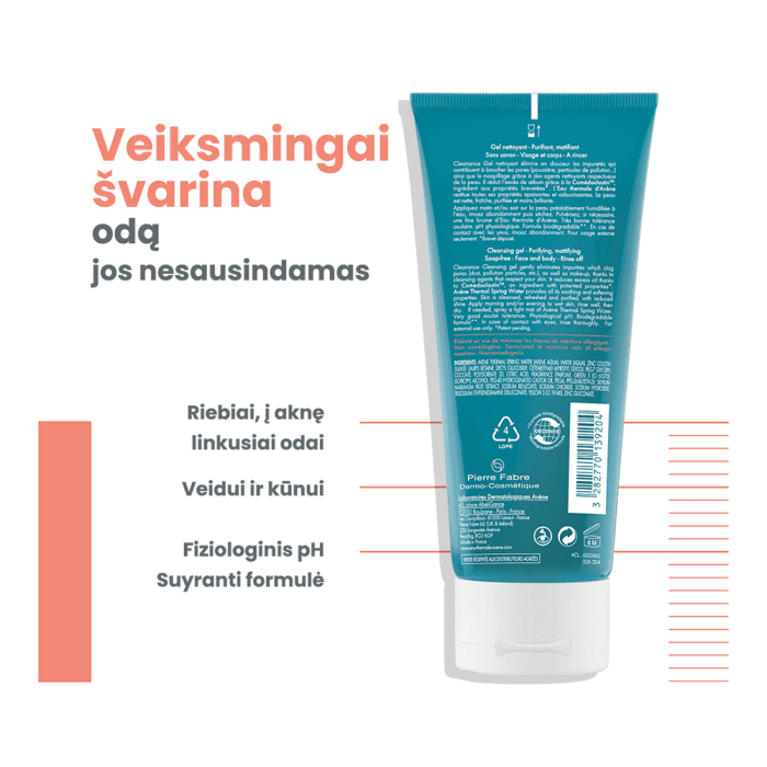AVENE prausiklis riebiai odai CLEANANCE, 200 ml-2