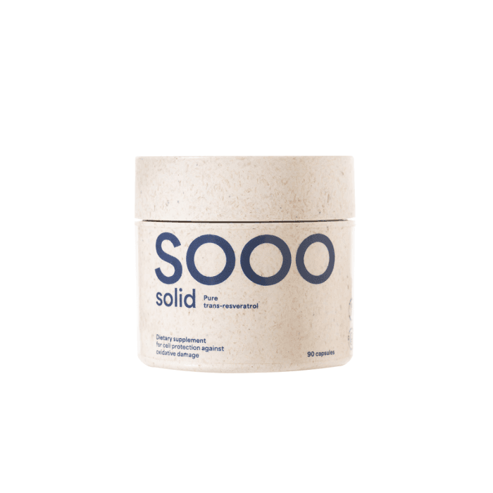 SOOO solid: 99.83% grynumo Trans-resveratrolis, 90 Kapsulės-2