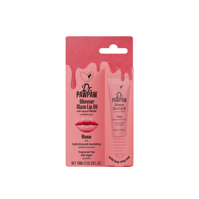 Dr.PAWPAW lūpų aliejus GLIMMER GLAZE ROSE, 10ml, 10 ml
