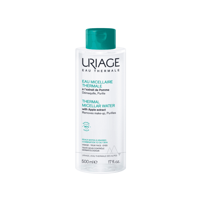 URIAGE, valomasis micelinis vanduo mišriai ir riebiai veido odai, 500 ml
