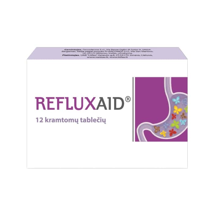 REFLUXAID®, 12 kramtomųjų tablečių