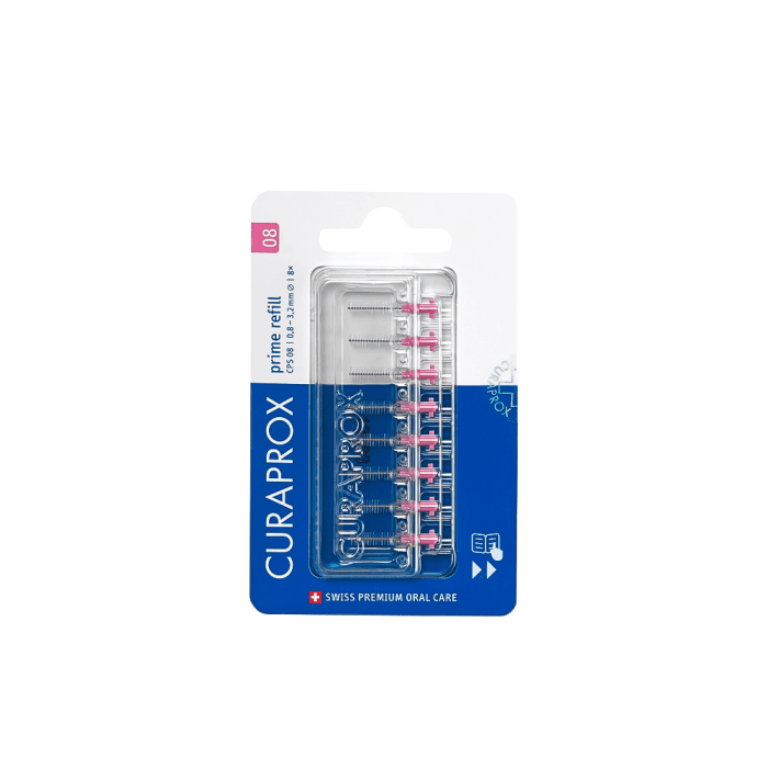 CURAPROX tarpdančių šepetėlių papildymas CPS 08, 8 vnt.