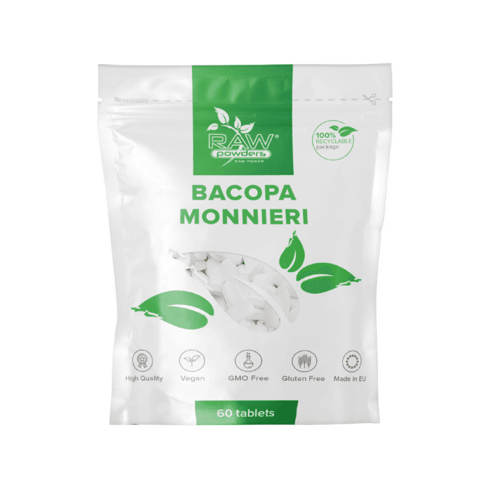 RAW POWDERS BAKOPA MONNIERI, 60 tablečių