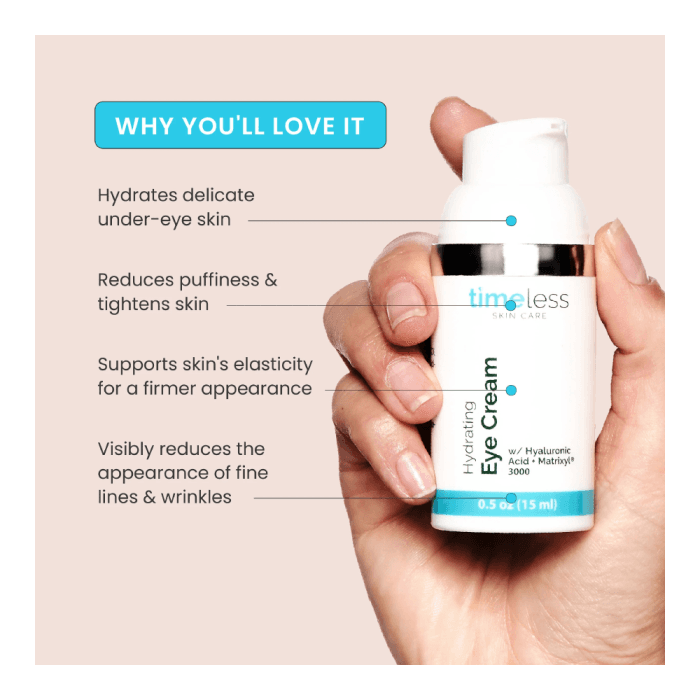 TIMELESS SKIN CARE™ drėkinamasis paakių kremas su hialurono rūgštimi ir Matrixyl® 3000, 15 ml-1