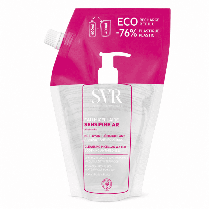 SVR SENSIFINE AR EAU MICELLAIRE REFILL micelinis vanduo jautriai odai PAPILDYMAS, 400 ml
