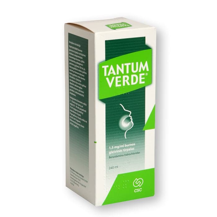 TANTUM VERDE, 1,5mg/ml, 240 ml, burnos gleivinės tirpalas, N1-1