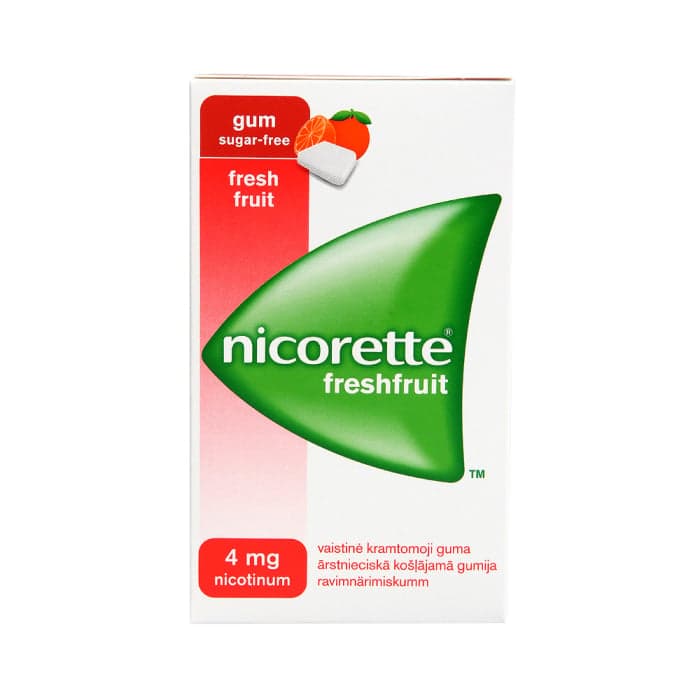 NICORETTE FRESHFRUIT, 4 mg, vaistinė kramtomoji guma, N30-1