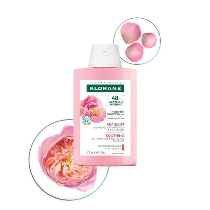 KLORANE šampūnas su bijūnais jautriai, sudirgusiai galvos odai, 200 ml-1