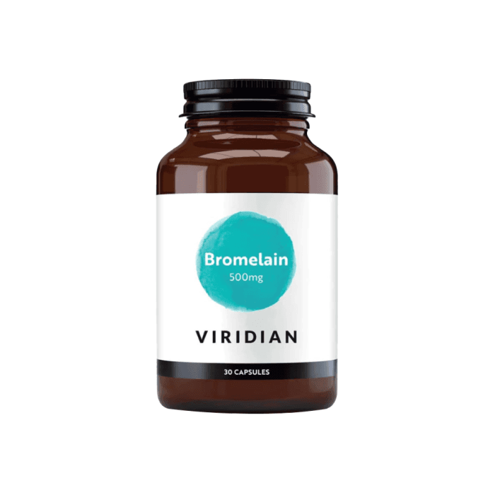 VIRIDIAN BROMELAIN 500 MG, 30 kapsulių