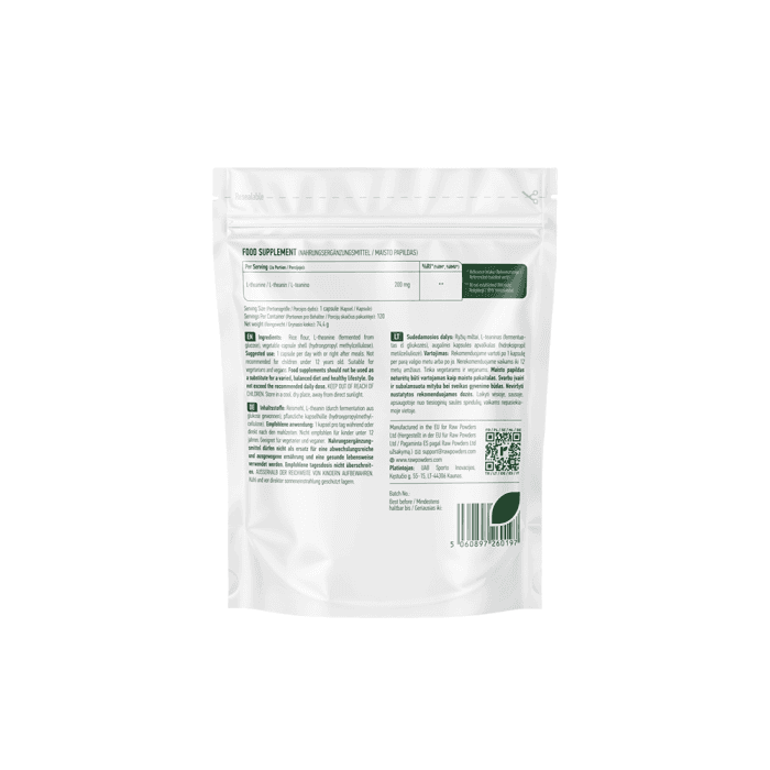 RAW POWDERS L-TEANINAS, 120 kapsulių-1